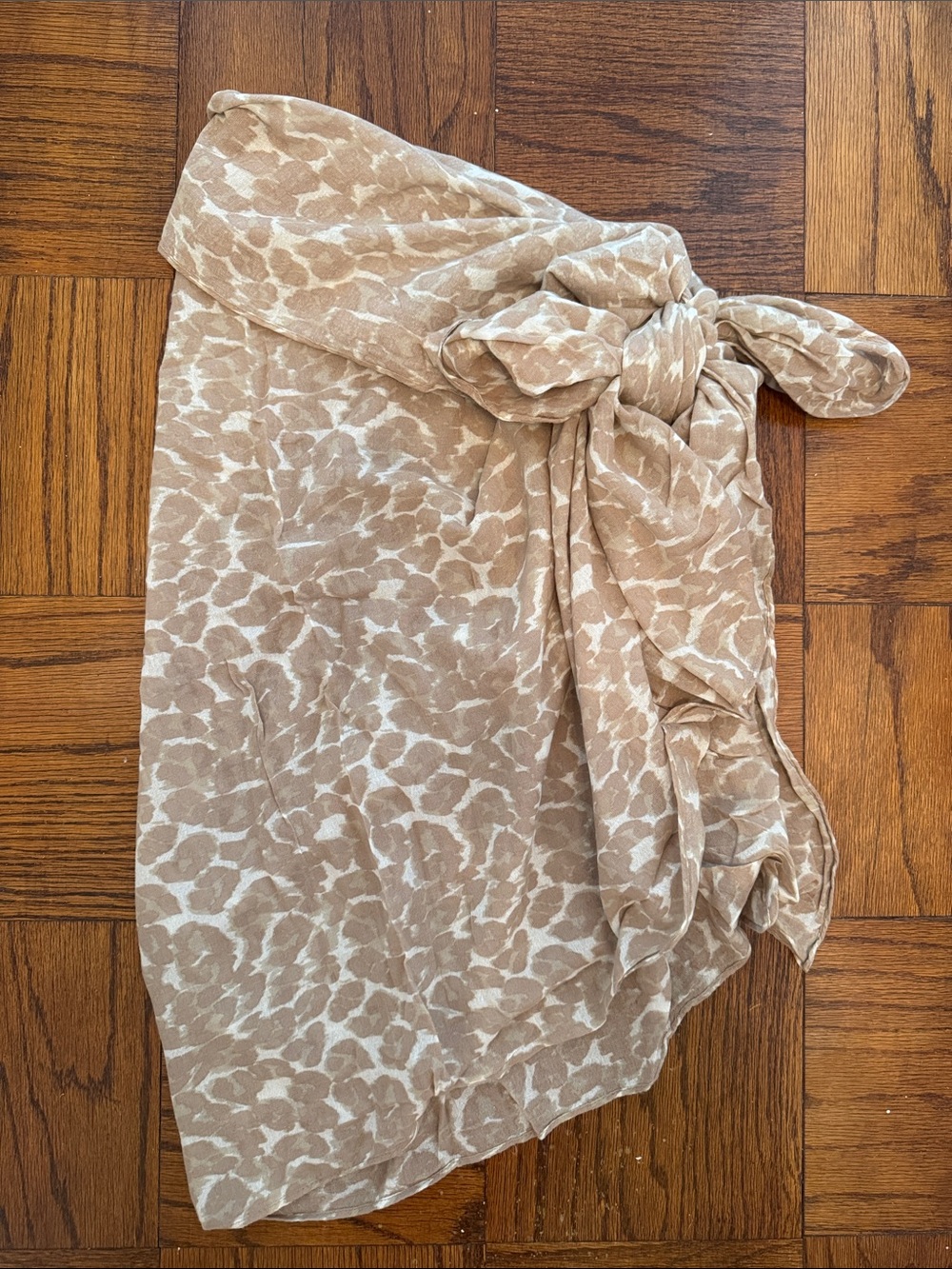 aerie Beige and White Animal Print Swim Sarong